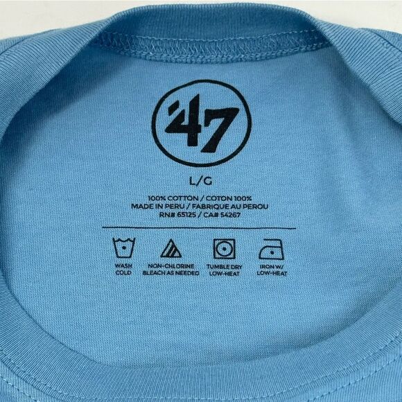 ST. LOUIS BLUES Hockey Light Blue Appliqué Logo Short Sleeve T-Shirt Sz L - Picture 5 of 6